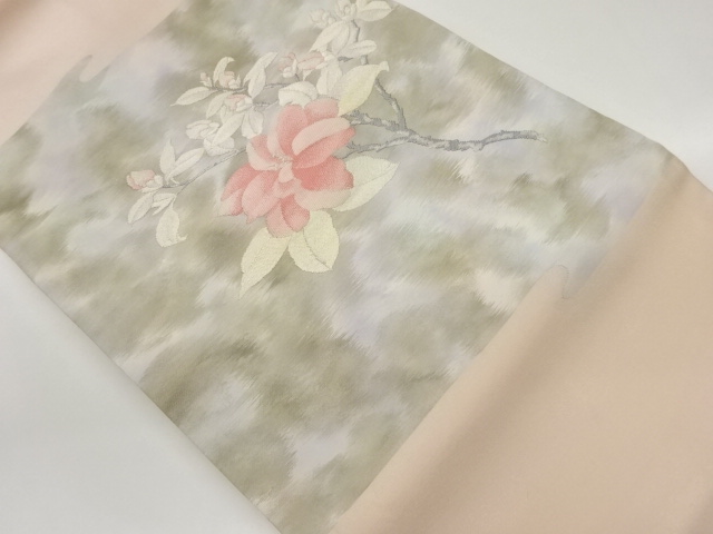 花・枝葉模様織出し名古屋帯